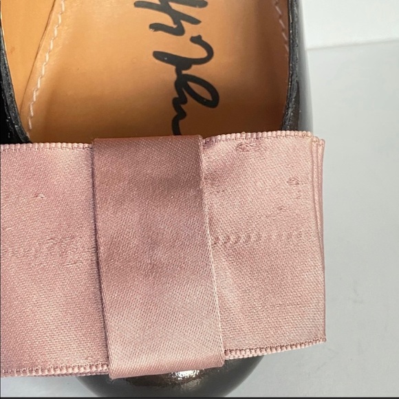 Lanvin metallic deep brown patent pump with bow - Picture 3 of 6